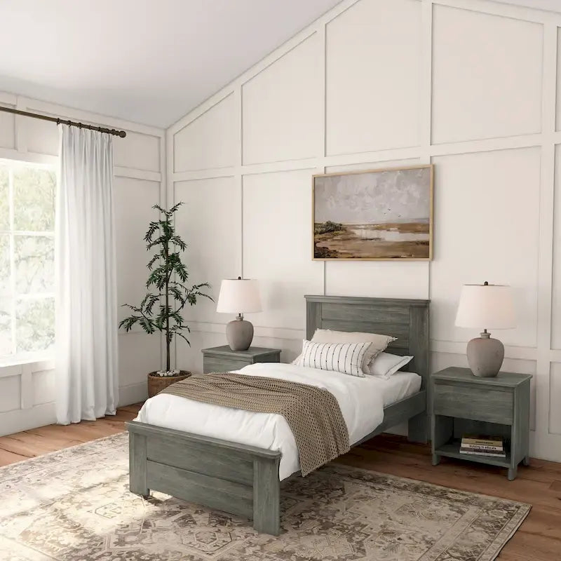Farmhouse Twin Bed with Panel Headboard