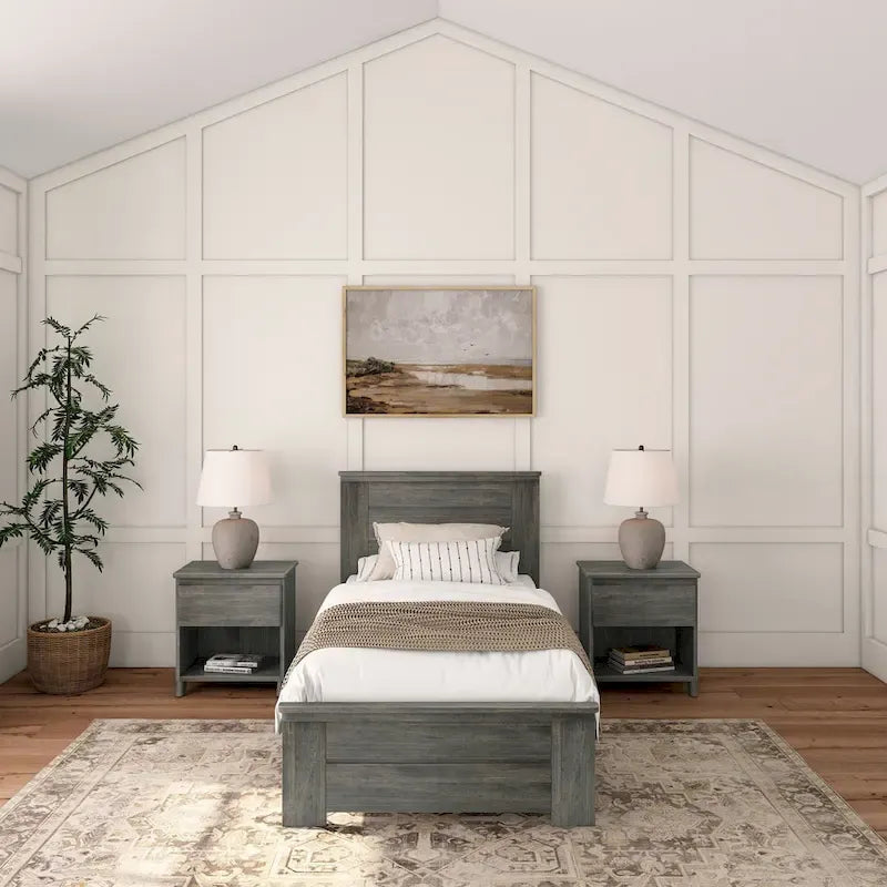 Farmhouse Twin Bed with Panel Headboard