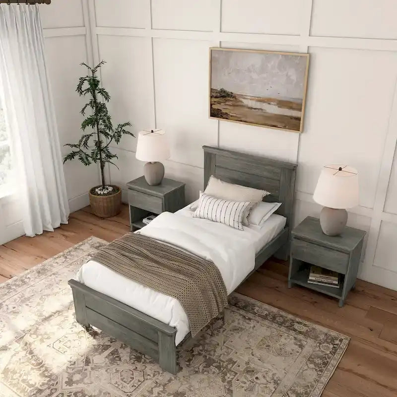 Farmhouse Twin Bed with Panel Headboard