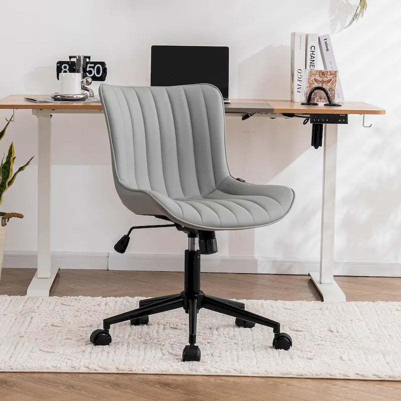 Ergonomic Office Chair Swivel Armless Desk Chair with Wheels