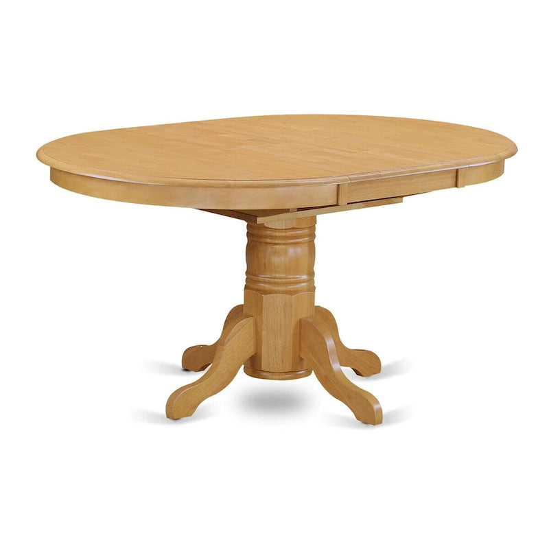 7 Piece Dining Table Set Consist of an Oval Kitchen Table with Butterfly Leaf and 6 Dining Chairs, Oak