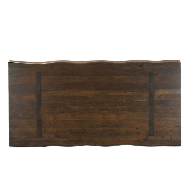 Live Edge Solid Wood Double Pedestal Dining Table
