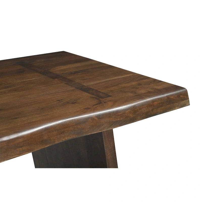 Live Edge Solid Wood Double Pedestal Dining Table